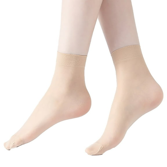 ZHENHONG Crew Socks for Women 10 Pack Women's Nylon Socks Ankle High Pantyhose