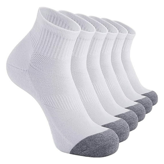 ZHENHONG Crew Socks for Women Men's Basketball Socks Solid Color Short Socks 5PC