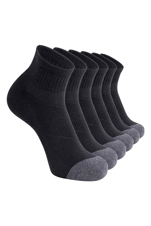 Crew Socks for Women Men's Basketball Socks Solid Color Short Socks 5PC