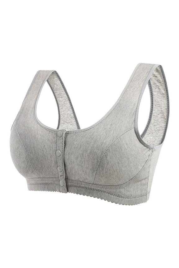 Front Buckle Ride Large Size Vest Type Sleep Elastic Side Side Breast Underwear Female Cotton Cotton Bra Wireless Bras for Women