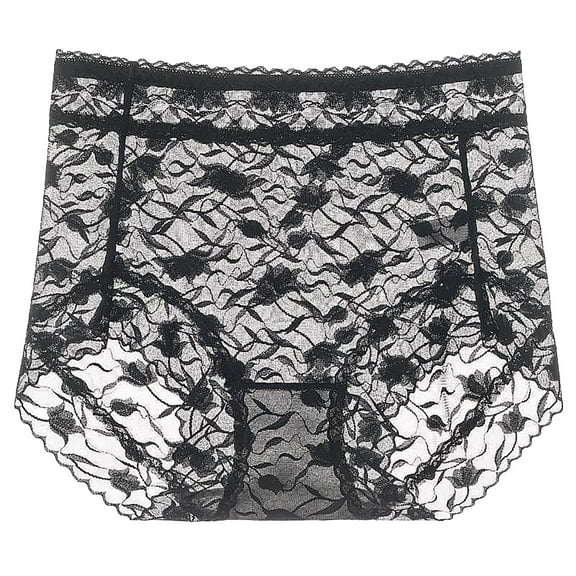 ZHENHONG High Waist Panties for Women Plus Size High Waist Black Lace Thin Sexy No Breathable Comfortable Shorts