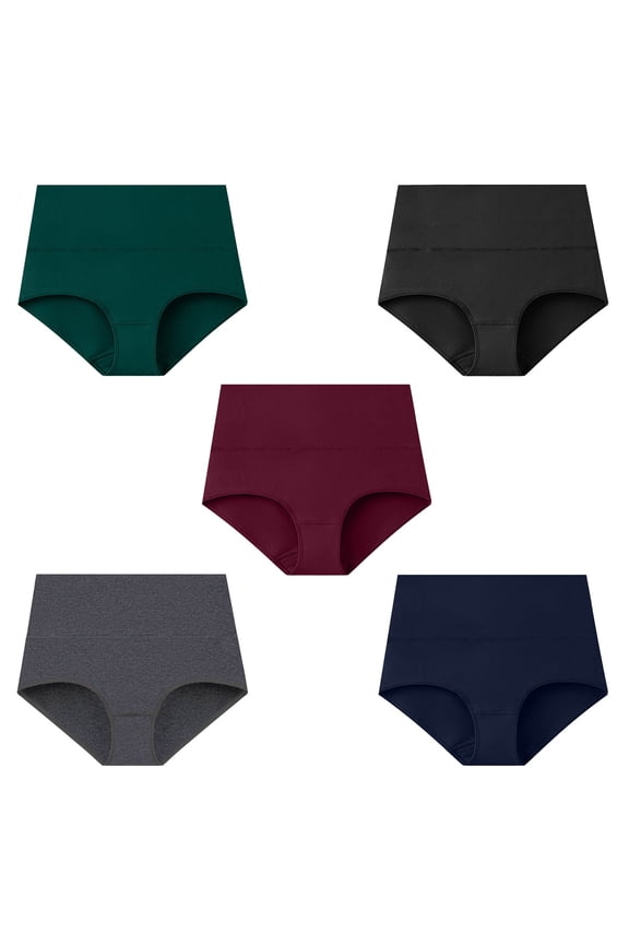 High Waist Panties for Women Pure Cotton Underwear Pure Cotton Plus Size Underwear High Waist Underwear 5PC Underwear