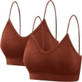 thumbnail image 1 of ZHENHONG Lady's Two Piece Set Seamless Top Strap Breast Pad Thread Plus Size Underwear Wireless Bras for Women, 1 of 3