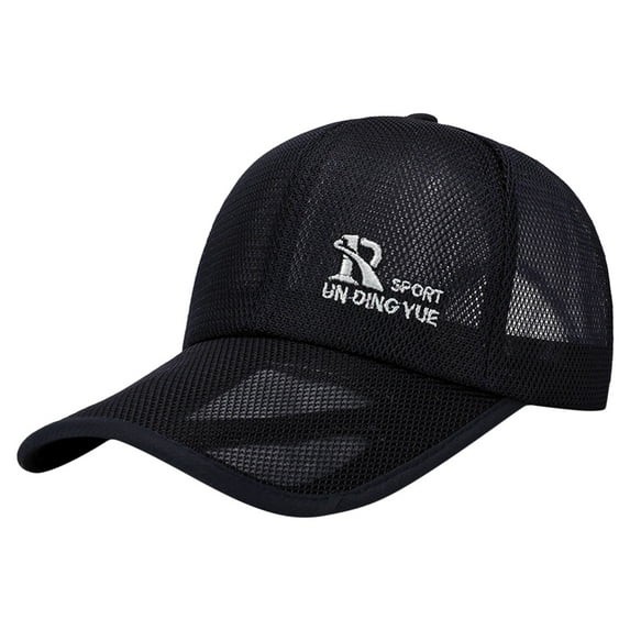 ZHENHONG Mens Baseball Caps Letter Print Sports Hat Breathable Sunscreen Mesh Hat Casual Solid Color Visor Hat Navy