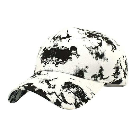 ZHENHONG Mens Baseball Caps Summer Tie Dye Fashion Outdoor Sun Visor Hat Casual Headwear White