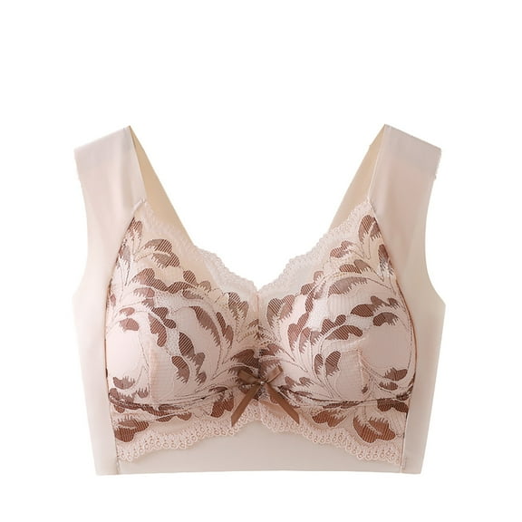 ZHENHONG New Lace Big Size Back Comfortable Thin without Ring Breathable Sports Ladies Bra Show Small Wireless Bras for Women