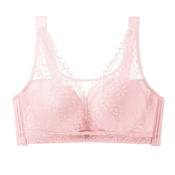 ZHENHONG The New Smoothing Adjustment Wide Straps Gathered Collect Vice Breasts Large Breasts Show Small Large Size Large Cup Bra Female Wireless Bras for Women