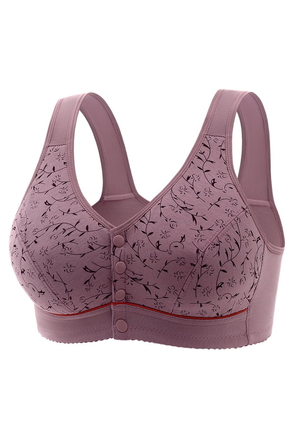 New Soft Cotton Front Buckle In The Elderly Underwear Female Thin Cotton without Ring Big Yards Bra Undershirt Type Elderly Bra Wireless Bras for Women