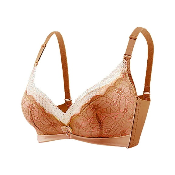 ZHENHONG Non Ring Gathered Side Up Support Bra Lace Baby Cotton Underwear Breathable Medium Thick Models Wireless Bras for Women