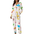 thumbnail image 1 of ZHENHONG Pajamas for Women, Cute Pajama Sets Long Sleeve Sleepwear Button Loungewear Soft 2 Piece Pj Set With Pockets Long Pants, Women's Sleepwear White, 1 of 3