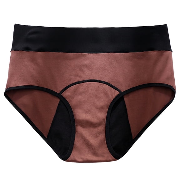 ZHENHONG Period Underwear for Women Color Blocking High Waisted Breathable Physiological Underwear