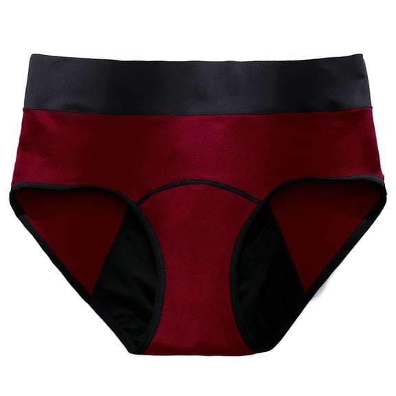 ZHENHONG Period Underwear for Women Color Blocking High Waisted Breathable Physiological Underwear