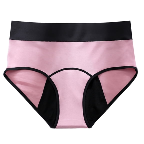 ZHENHONG Period Underwear for Women Color Blocking High Waisted Breathable Physiological Underwear