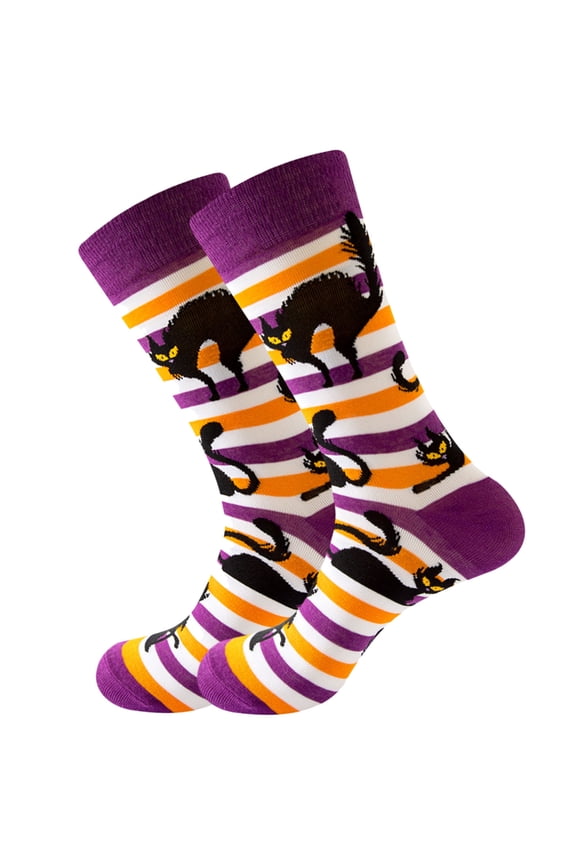 Pilates Socks for Women, Funny Halloween Gifts for Female Novelty Crew Cotton Sock, Women's Accessories Socks Purple
