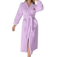 thumbnail image 1 of ZHENHONG Robes for Women, Ladies' Flannel Plush Heart Shaped Bathrobe With Pockets And Belted Bathrobe, Women's Sleepwear Purple, 1 of 4