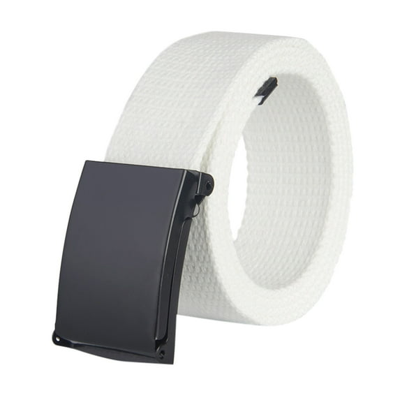 ZHENHONG Sash Belt for Women and Men Fashion Waist Belt Narrow Stretch Dress Belt Pants Belt Buckle Canvas Waistband Women's Accessories Belt White