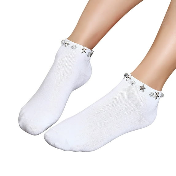 ZHENHONG Slouch Socks for Women Spring And Summer Simple Adult Socks Breathable Fashion Trend Broken Flower Pile Socks Skin Color Printed Socks