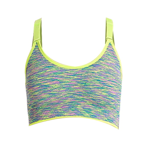 ZHENHONG Sports Bra Shockproof Fixed Double Straps Quick Drying Segment Dyed Non Ring Yoga Underwear Training Running Fitness Underwear Wireless Bras for Women