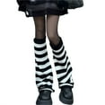 thumbnail image 1 of ZHENHONG Stockings for Girls Women Girls Japanese Leg Warmers Kawaii Knit Boot Socks 9 0s Solid Striped Gothic Crochet Leg Warmers, 1 of 3