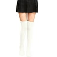 thumbnail image 1 of ZHENHONG Stockings for Women 1 Pair Solid Color Thigh High Socks Cotton Over Knee Socks Knit Long Boot Stocking, 1 of 7