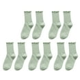thumbnail image 1 of ZHENHONG Stockings for Women 5pc Women's Socks Ruffle Cuff Casual Socks Cute And Comfortable Knitted Ruffled Socks For All Seasons, 1 of 9
