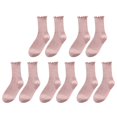 thumbnail image 1 of ZHENHONG Stockings for Women 5pc Women's Socks Ruffle Cuff Casual Socks Cute And Comfortable Knitted Ruffled Socks For All Seasons, 1 of 7