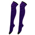 thumbnail image 1 of ZHENHONG Stockings for Women, Over Knee Socks Christmas Cosplay Party Costumes Socks Casual Striped Stockings 1 Pair, Women's Accessories Socks Blue, 1 of 4