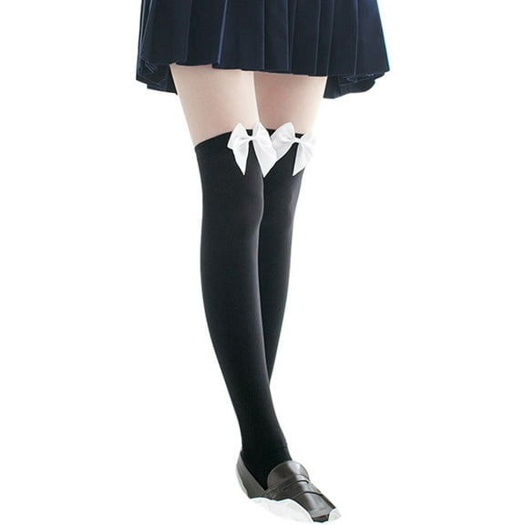 ZHENHONG Stockings for Women Velvet Lady Spring And Autumn White Stockings Bow Sexy Knee Socks Sexy Stocking