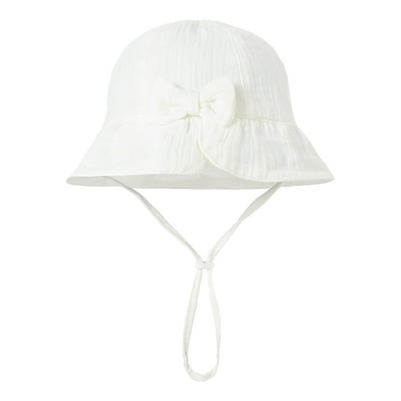 ZHENHONG Sun Hats for Girls Baby Solid Color Cotton Bow Sun Hat Basin Hat 0 12 Months Hats