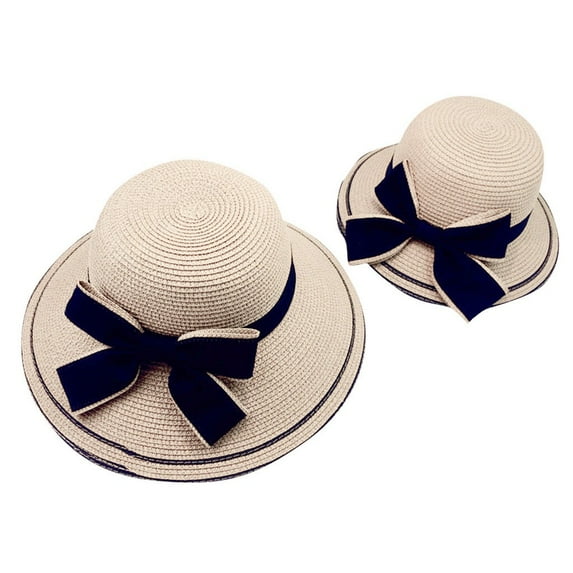 ZHENHONG Sun Hats for Girls Summer Parent-child Women Baby Kids Girl Mom Beach Straw Flat Brim Sun Hat Cap Hats