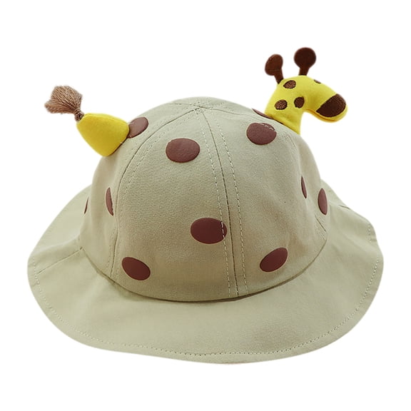 ZHENHONG Sun Hats for Girls Toddler Cute Outdoor Animal Printed Sunshade Bucket Hats Casual Printed Headwear Khaki