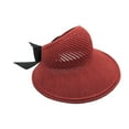 thumbnail image 1 of ZHENHONG Sun Hats for Women Foldable Wide Brim Straw Visors Bow Beach Hat Summer Summer Hat, 1 of 4