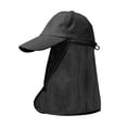 thumbnail image 1 of ZHENHONG Sun Hats for Women Outdoor Foldable Wide Brim Bucket Hat With Shawl Casual Solid Color Headwear Black, 1 of 4