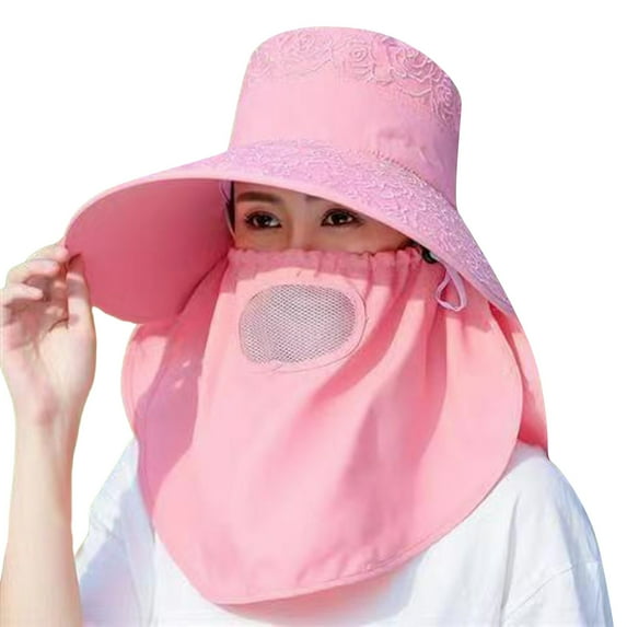 ZHENHONG Sun Hats for Women Summer Adjustable Outdoor Cycling Sunshade Bucket Hat Casual Solid Color Headwear Red