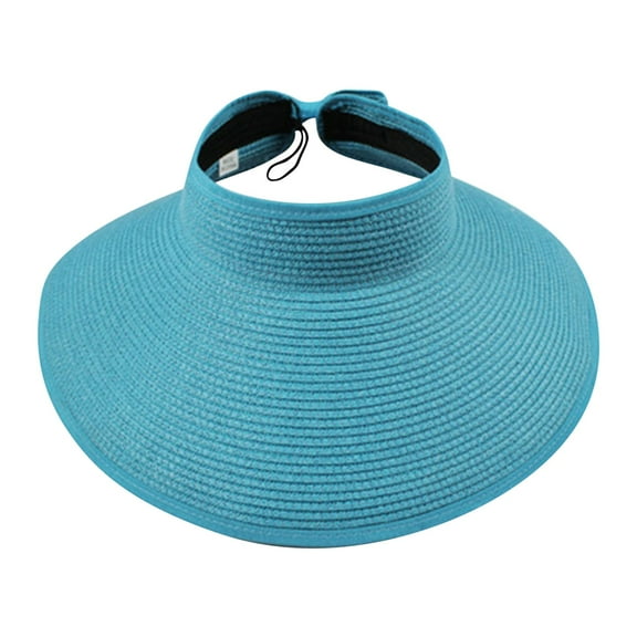 ZHENHONG Sun Hats for Women Sun Visor Hats For Women Wide Brim Roll Up Ponytail Summer Beach Hat UPF Packable Foldable Travel
