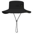 thumbnail image 1 of ZHENHONG Sun Hats for Women Wide Brim Breathable Fishing Hiking Camping Sunscreen Hats Casual Solid Color Headwear Black, 1 of 3
