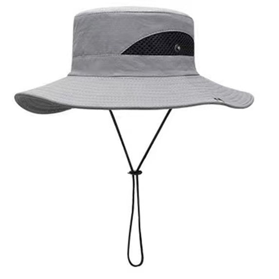 ZHENHONG Sun Hats for Women Wide Brim Breathable Fishing Hiking Camping Sunscreen Hats Casual Solid Color Headwear Grey