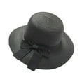 thumbnail image 1 of ZHENHONG Sun Hats for Women Wide Brim Straw Beach Hat Solid Foldable Ladies Bucket Hats Casual Headwear Black, 1 of 3