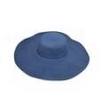 thumbnail image 1 of ZHENHONG Sun Hats for Women Wide-Brim Sunscreen Straw Hat Folable Floppy Beach Cap Casual Solid Color Headwear Blue, 1 of 2