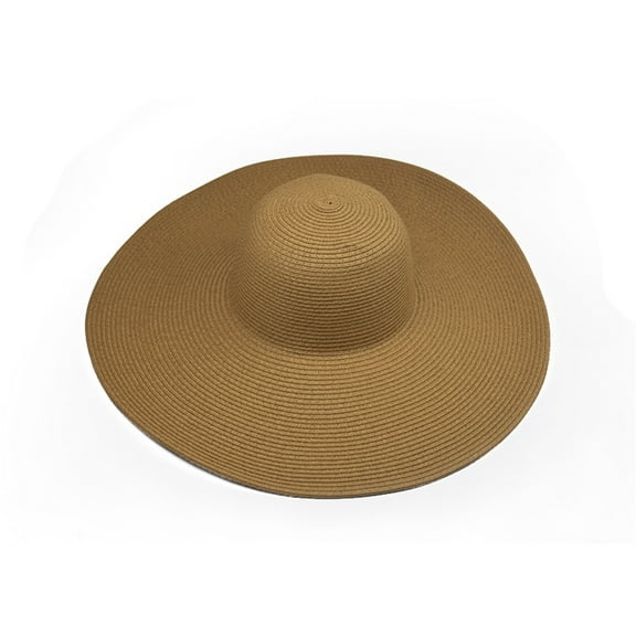 ZHENHONG Sun Hats for Women Wide-Brim Sunscreen Straw Hat Folable Floppy Beach Cap Casual Solid Color Headwear Khaki