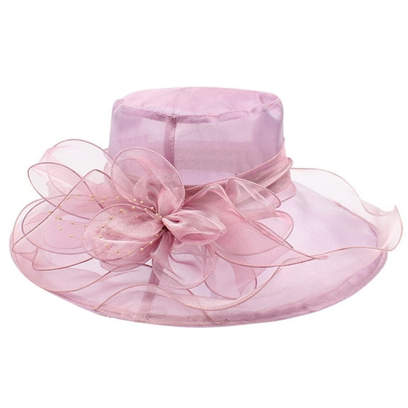 ZHENHONG Sun Hats for Women Women's Organza Church Kentucky Derby Fascinator Bridal Tea Party Wedding Hats