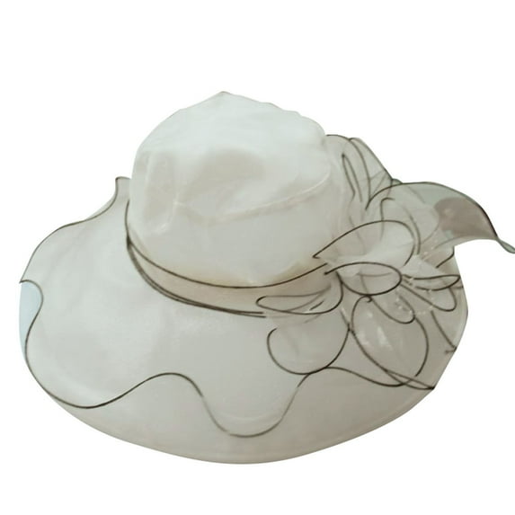 ZHENHONG Sun Hats for Women Women's Vintage Floral Mesh Hat Beach With Summer Hat