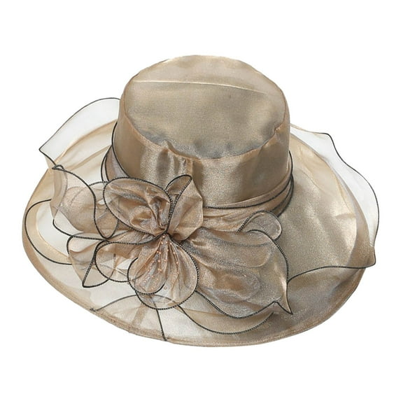 ZHENHONG Sun Hats for Women Women's Vintage Floral Mesh Hat Beach With Summer Hat