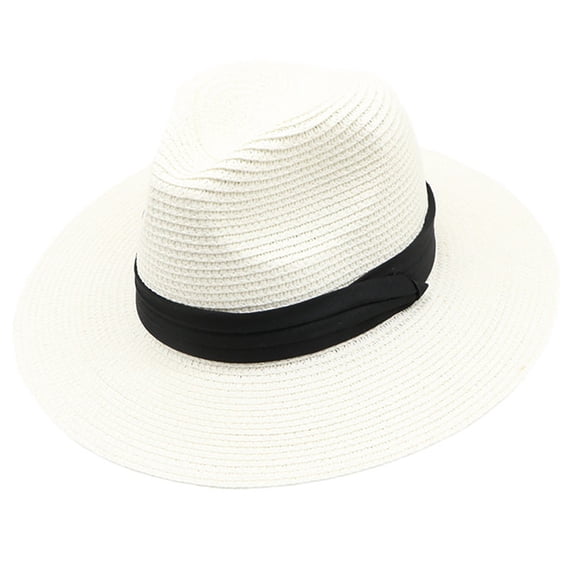 ZHENHONG Sun Hats for Women Womens Mens Wide Brim Panama Hat Fedora Summer Beach Sun Hat UPF Hat For Women Hats