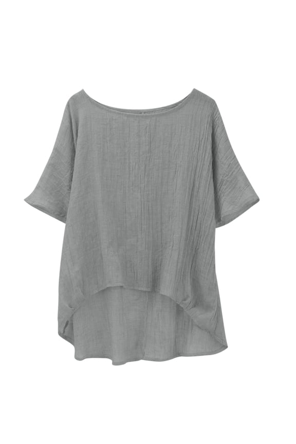 T Shirts for Women,Plain Casual Short Sleeved Loose Blouses Comfortable Flutter Sleeve Cocoon Shirts,Gray Women Blouses