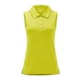 thumbnail image 1 of ZHENHONG T Shirts for Women,Plain Stand Up Collar Sleeveless Sports Tennis Tops Casual Henley Neck Blouse,Yellow Women Blouses, 1 of 6