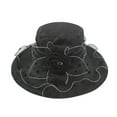 thumbnail image 1 of ZHENHONG Tea Party Hats for Women Church Dress Hat Black Fascinators Bridal Wedding Wide Brim Birthday Party Hats, 1 of 5