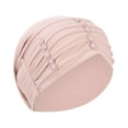 thumbnail image 1 of ZHENHONG Turbans for Women Beading India Hat Muslim Ruffle Beanie Hat Casual Solid Color Headwear Pink, 1 of 2