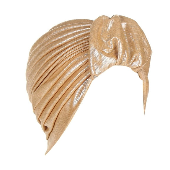 ZHENHONG Turbans for Women Fashion Elastic Solid Color Comfortable Head Wrap Hat Casual Headwear Gold