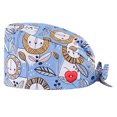 thumbnail image 1 of ZHENHONG Turbans for Women Fashion Printed Button Work Hat Casual Unisex Scrub Hat Casual Solid Color Headwear Sky Blue, 1 of 2